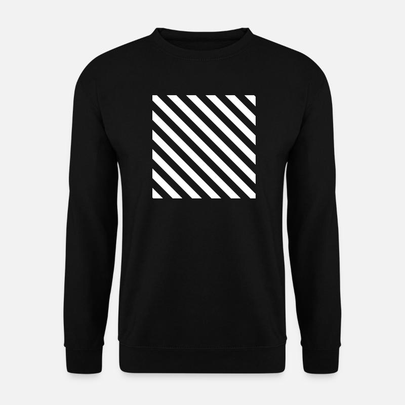 Diagonales Streifen-Mono-Muster - Unisex Pullover - Schwarz