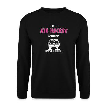 Best Air Hockey Player Air Hockey Women - Unisex Sweatshirt - black - Front - Alina (178cm) & Michal (187cm)