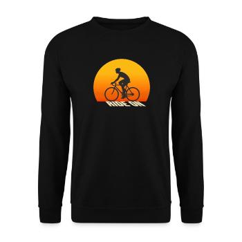 Ride On – Minimalist bike design in the sun - Unisex Sweatshirt - black - Front - Alina (178cm) & Michal (187cm)