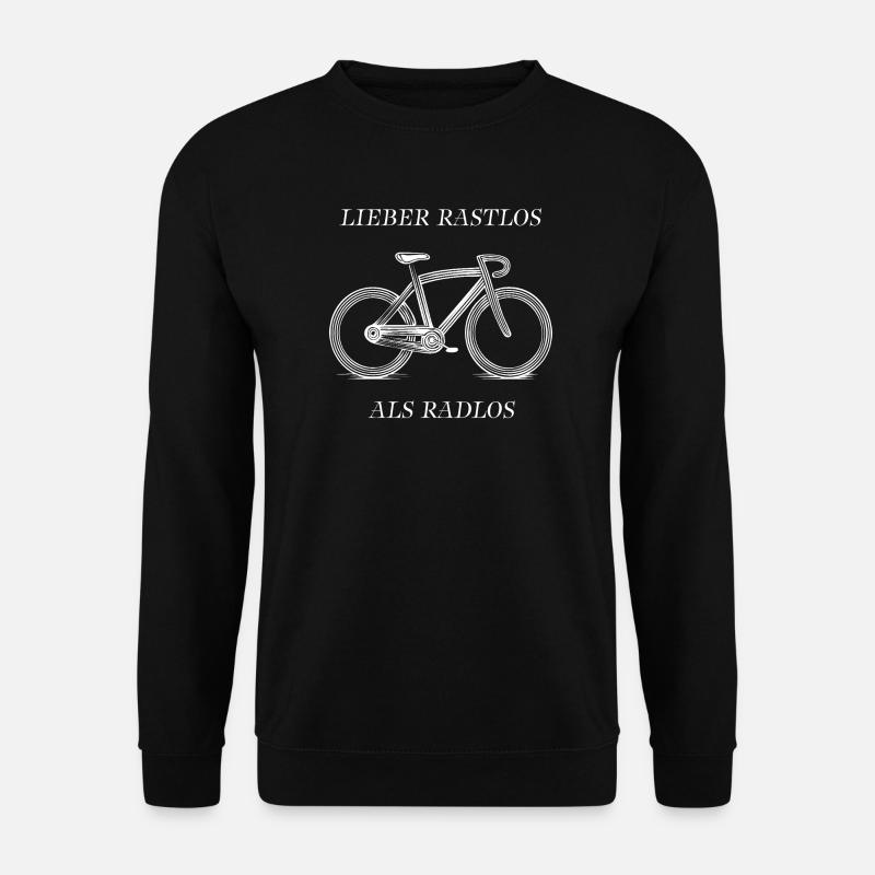 Lieber rastlos als radlos – Vintage Fahrrad Spruch - Unisex Pullover - Schwarz