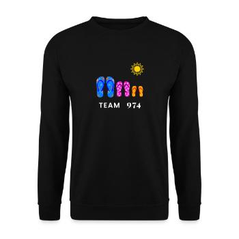 Team 974 savates Summer Sun - Unisex Sweatshirt - black - Front - Alina (178cm) & Michal (187cm)