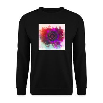 Abstract poppy - Unisex Pullover - Schwarz - Vorne - Alina (178cm) & Michal (187cm)