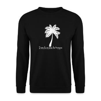 Tropical Silhouette Palm - Unisex Sweatshirt - black - Front - Alina (178cm) & Michal (187cm)