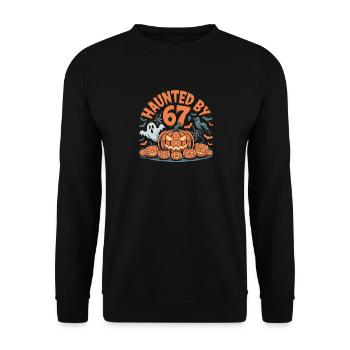 Verfolgt von 6 7- Lustiges Halloween T-Shirt - Unisex Pullover - Schwarz - Vorne - Alina (178cm) & Michal (187cm)