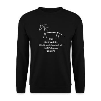 Einhorn - Nerd IUPAC Nomenklatur - Chemie - black - Unisex Pullover - Schwarz - Vorne - Alina (178cm) & Michal (187cm)