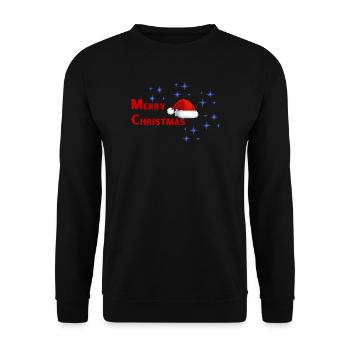 Joyeux Noël Chapeau de Père Noël - Sweat-shirt Unisexe - noir - Devant - Alina (178cm) & Michal (187cm)