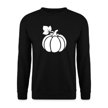 Kürbis Motiv – herbstlich, dekorativ und stilvoll - Unisex Pullover - Schwarz - Vorne - Alina (178cm) & Michal (187cm)