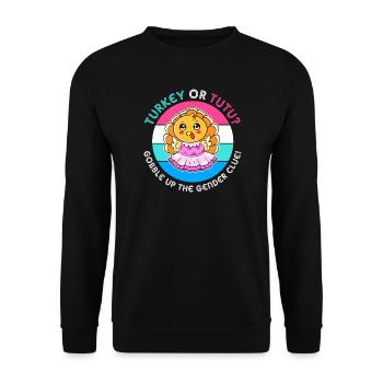 Thanksgiving Gender Reveal Mom-to-be - Unisex Sweatshirt - black - Front - Alina (178cm) & Michal (187cm)
