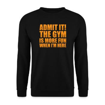 La salle de sport est plus Musculation Musculation Musculation - Sweat-shirt Unisexe - noir - Devant - Alina (178cm) & Michal (187cm)
