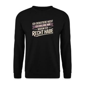 Je ne discute pas, j’explique simplement pourquoi je - Sweat-shirt Unisexe - noir - Devant - Alina (178cm) & Michal (187cm)