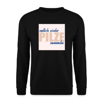 PILZE SAMMELN HOBBY - Unisex Pullover - Schwarz - Vorne - Alina (178cm) & Michal (187cm)