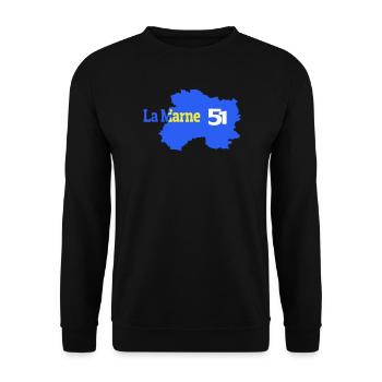 La Marne 51 Carte Départementale - Sweat-shirt Unisexe - noir - Devant - Alina (178cm) & Michal (187cm)