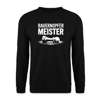 Pawn Sacrifice Master Chess Player Humor Vintage - Unisex Sweatshirt - black - Front - Alina (178cm) & Michal (187cm)