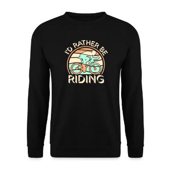 Cycliste vintage Je préfère rouler Logo rétro - Sweat-shirt Unisexe - noir - Devant - Alina (178cm) & Michal (187cm)