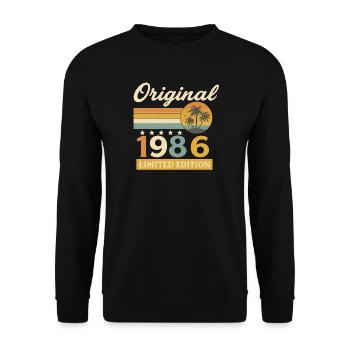 40th Birthday Funny Vintage Gift Retro - Unisex Sweatshirt - black - Front - Alina (178cm) & Michal (187cm)