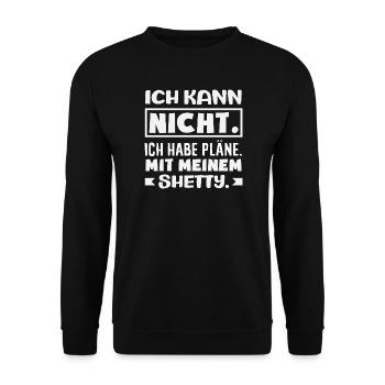 Shetty Pferde Pferdemädchen Reiten Ponyfans Reiter - Unisex Pullover - Schwarz - Vorne - Alina (178cm) & Michal (187cm)