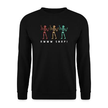 Fracture du bras Fracture osseuse du squelette d’Halloween - Sweat-shirt Unisexe - noir - Devant - Alina (178cm) & Michal (187cm)