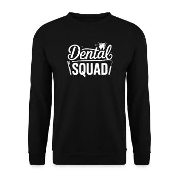 Chemise à logo Dental Squad – Zahnhelden - Sweat-shirt Unisexe - noir - Devant - Alina (178cm) & Michal (187cm)