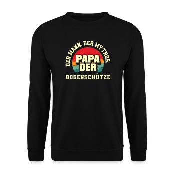 I go archery - Unisex Sweatshirt - black - Front - Alina (178cm) & Michal (187cm)