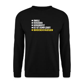 I go archery - Unisex Sweatshirt - black - Front - Alina (178cm) & Michal (187cm)