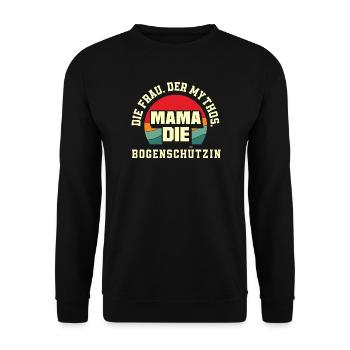 I go archery - Unisex Sweatshirt - black - Front - Alina (178cm) & Michal (187cm)
