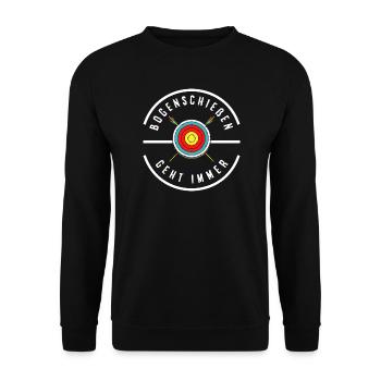 I go archery - Unisex Sweatshirt - black - Front - Alina (178cm) & Michal (187cm)
