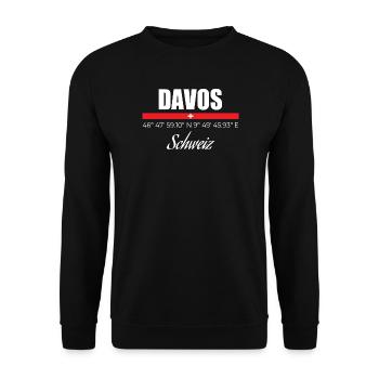 Davos - Unisex Pullover - Schwarz - Vorne - Alina (178cm) & Michal (187cm)