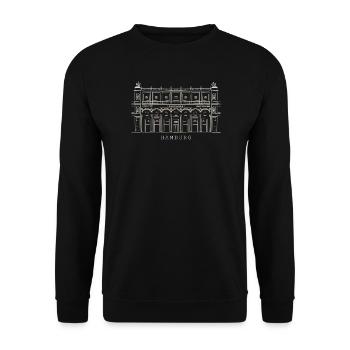 Hamburg, Hand Drawing Kunsthalle, Germany - Unisex Sweatshirt - black - Front - Alina (178cm) & Michal (187cm)