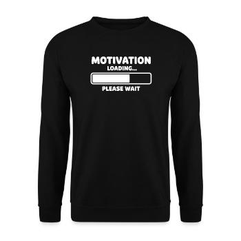 Motivation Loading Humor Design - Unisex Sweatshirt - black - Front - Alina (178cm) & Michal (187cm)
