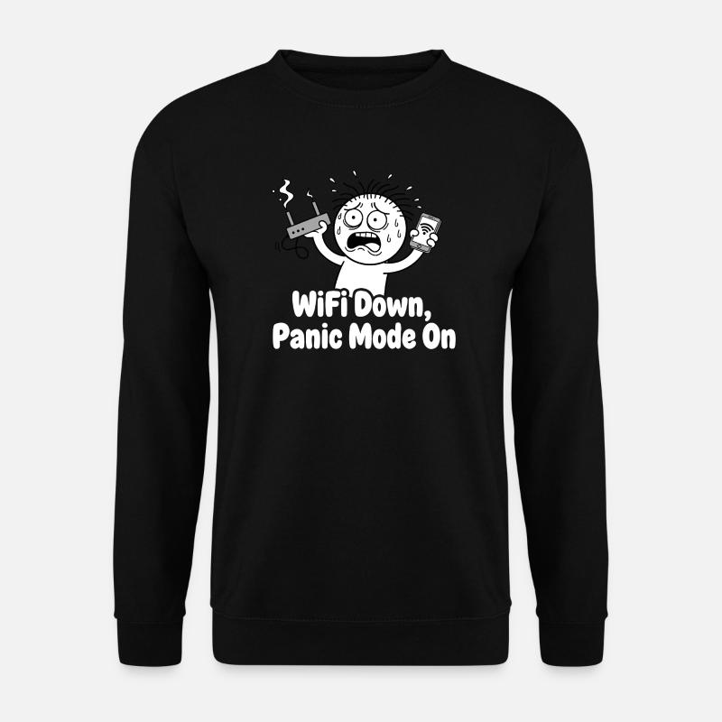Panne WiFi Mode panique Mème - Sweat-shirt Unisexe - noir