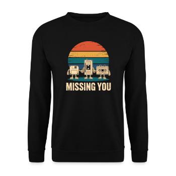 Kassette VHS Floppy Disc Diskette Retro - Unisex Pullover - Schwarz - Vorne - Alina (178cm) & Michal (187cm)