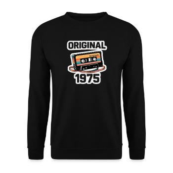 50ème Anniversaire Octobre 1975 Vintage Cassette - Sweat-shirt Unisexe - noir - Devant - Alina (178cm) & Michal (187cm)