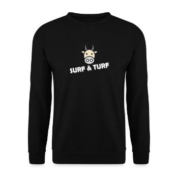 SURF AND TURF - Unisex Sweatshirt - black - Front - Alina (178cm) & Michal (187cm)