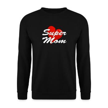 super mom - Unisex Sweatshirt - black - Front - Alina (178cm) & Michal (187cm)