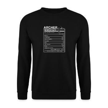 Archery Nutrition Facts Funny Archer Design - Unisex Sweatshirt - black - Front - Alina (178cm) & Michal (187cm)