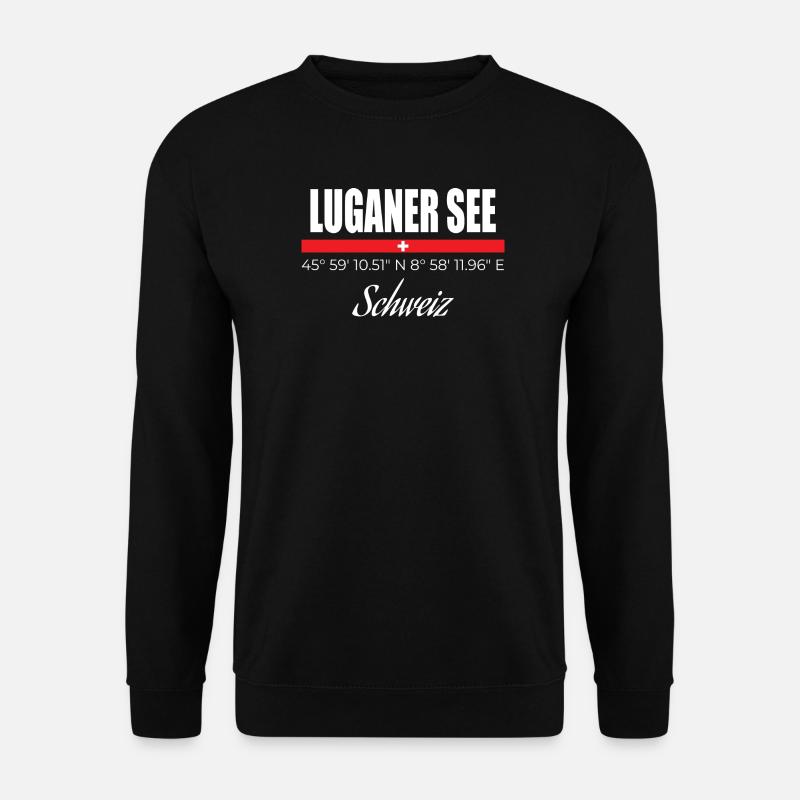 Luganer See - Unisex Pullover - Schwarz