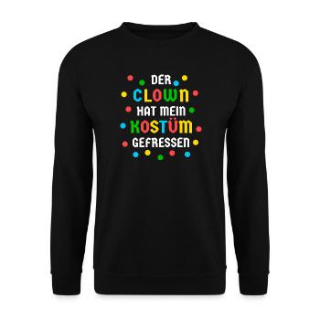 Clown Costume Eaten Funny Confetti Carnival - Unisex Sweatshirt - black - Front - Alina (178cm) & Michal (187cm)