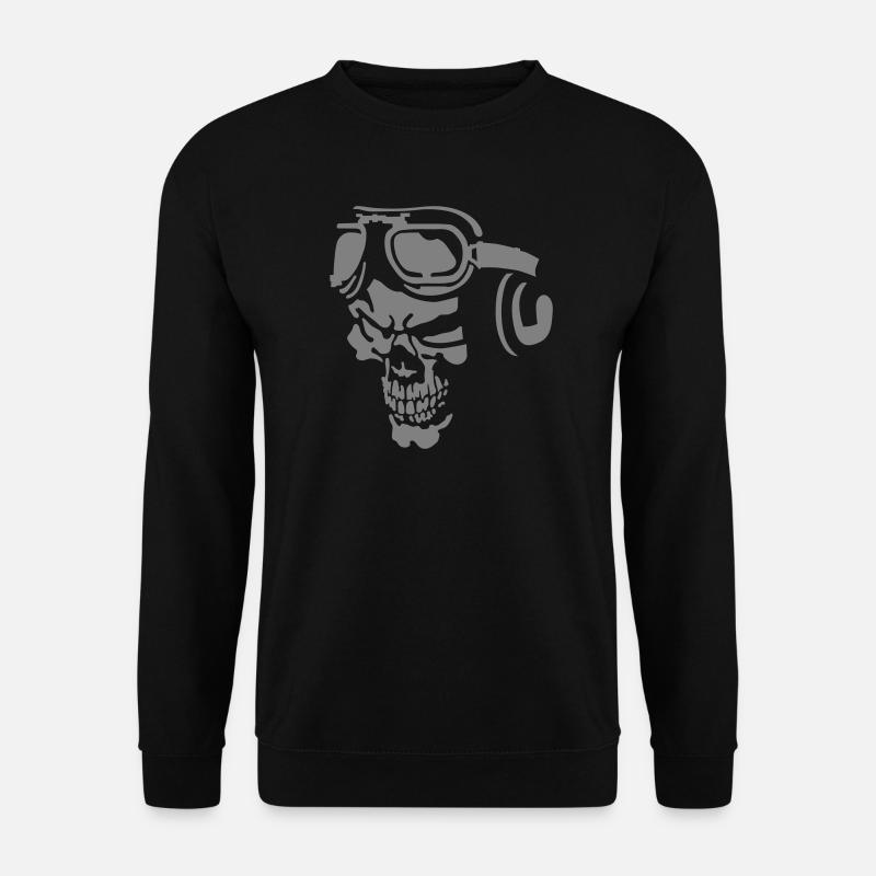 Skull Pilot - Unisex Pullover - Schwarz