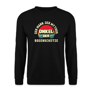 I go archery - Unisex Sweatshirt - black - Front - Alina (178cm) & Michal (187cm)