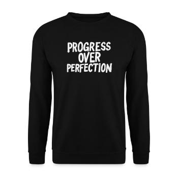 Fortschritt statt Perfektion Zurück zur Schule Leh - Unisex Pullover - Schwarz - Vorne - Alina (178cm) & Michal (187cm)