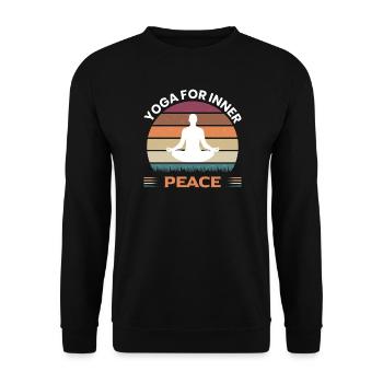 Yoga for inner peace men - Unisex Pullover - Schwarz - Vorne - Alina (178cm) & Michal (187cm)