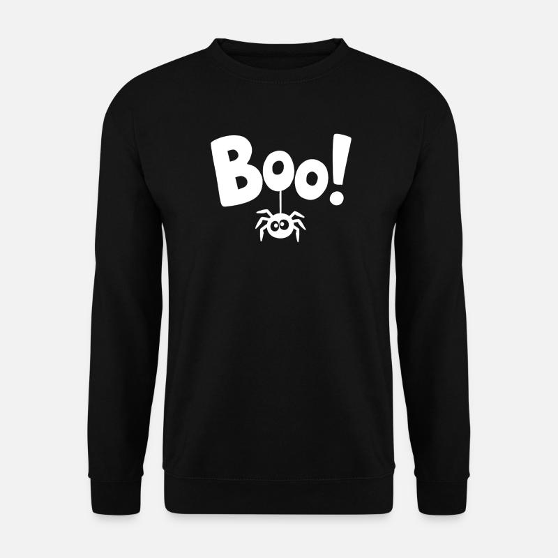 BOO! Lustiges Spinnen-Statement Spruch - Unisex Pullover - Schwarz