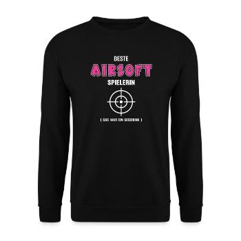 Best Airsoft Player Airsofter Airsoft Player - Unisex Sweatshirt - black - Front - Alina (178cm) & Michal (187cm)
