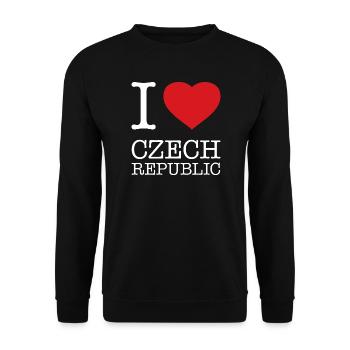 I love Czech Republic Tschechien - Unisex Pullover - Schwarz - Vorne - Alina (178cm) & Michal (187cm)