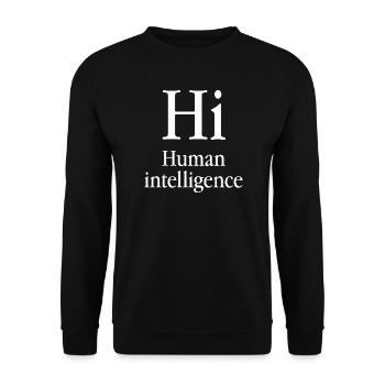 Human Mensch - Unisex Pullover - Schwarz - Vorne - Alina (178cm) & Michal (187cm)