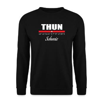 Thun - Unisex Pullover - Schwarz - Vorne - Alina (178cm) & Michal (187cm)