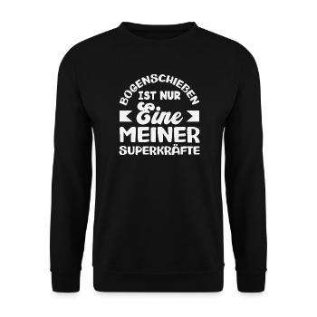 I go archery - Unisex Sweatshirt - black - Front - Alina (178cm) & Michal (187cm)