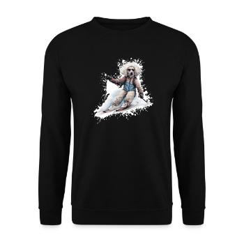 Poodle Dog Ski Skiing - Unisex Sweatshirt - black - Front - Alina (178cm) & Michal (187cm)