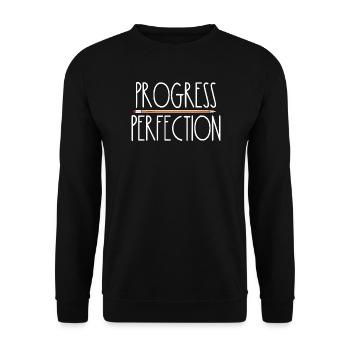 Fortschritt statt Perfektion Zurück zur Schule Leh - Unisex Pullover - Schwarz - Vorne - Alina (178cm) & Michal (187cm)