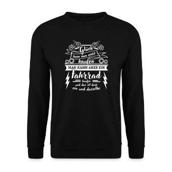 Le bonheur ne s’achète pas, achète un vélo - Sweat-shirt Unisexe - noir - Devant - Alina (178cm) & Michal (187cm)